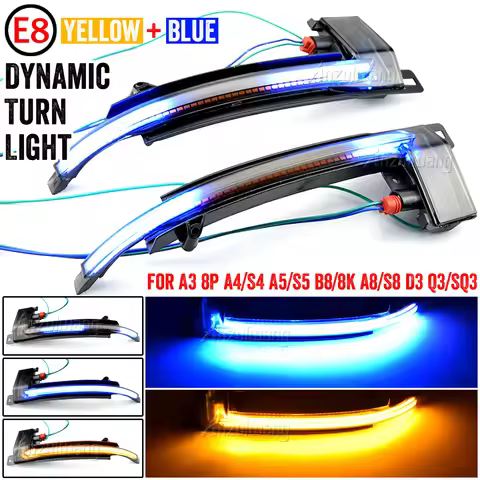 For Audi A3 8P A4 A5 B8 Q3 A6 C6 4F S6 Dynamic Blinker Mirror Light LED Turn Signal Side Indicator S