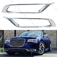 2PCS For Chrysler 300 2015-2022 Front Bumper Fog Lamp Light Trim Chrome Cover Frame Lid Bezel Hood 5