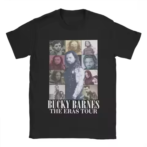 Men's T-Shirt Bucky Barnes The Eras Tour Thunderbolts Winter Soldier Funny Cotton Tees Short Sleeve 