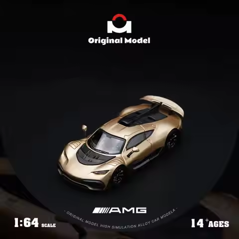 Original Model 1:64 Mercedes AMG One Champagne Gold Alloy Diecast Model Car Collectible Ornament Gif