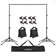 Andoer 2 * 3 Meters/6.6 * 10ft Studio Photography Backdrop Stand 4-leg Background Support System Met