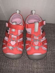 KEEN Kids' Seacamp II CNX water-friendly sandals in the "Dubarry/Pink-A-Boo" colorway