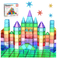 Picasso Tiles Magnetic Tile Building Block Classic 101 Pc Playsetx ของเล่นสำหรับฝึกสมองแบบตัวต่อทำด้