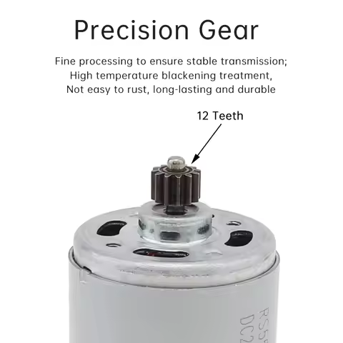 12 Teeth RS550 DC Motor 10.8-25V 21500-29000RPM RS 550 Micro Motor for Electric Drill Screwdriver El