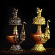 Pure Copper Tibetan Supplies Nepal Craftsmanship Literary Pot Water Purification Bottle Benba Pot Filling Top Tantric Magic Tool Aquarius Bonding