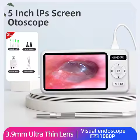 HD 1080P 3.9mm 4.5 Inch LCD Screen Ear Scope Endoscope Ear Wax Clean Otoscopy Camera Ear Endoscope C