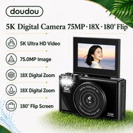 18X WIFI Digital Camera 75MP 5K Retro Digital CCD Camera 180° Flip Screen Selfile Camera for Student