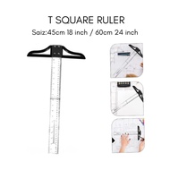 {DOSSVETT} T SQUARE PLASTIC RULER 45CM 18 INCH / 60CM 24INCH