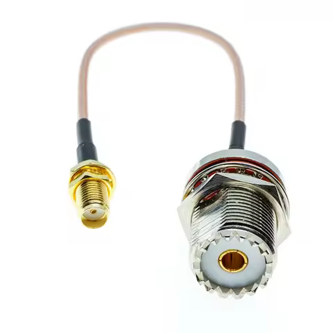 RG316 SMA FEMALE BULKHEAD to PL259 SO239 PL-259 UHF FEMALE BULKHEAD PL259 50 Ohm Low Loss Jumper Coa