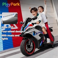 Playpark Electric Kids Motorcycle With 4 wheel Bluetooth Music & Lights Super Large Toy Car 2-Seater