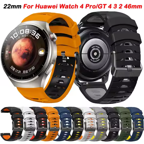 For Huawei Watch 4 Pro Strap 22mm Silicone Watchband For Huawei Watch GT4 GT 4 3 2 46mm GT2 GT3 Pro 