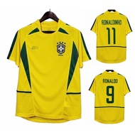 2002 Brazil Retro Jersey-Brazil Home Ronaldo Rivaldo Football Vintage Sports Jersey Ronaldinho Footb