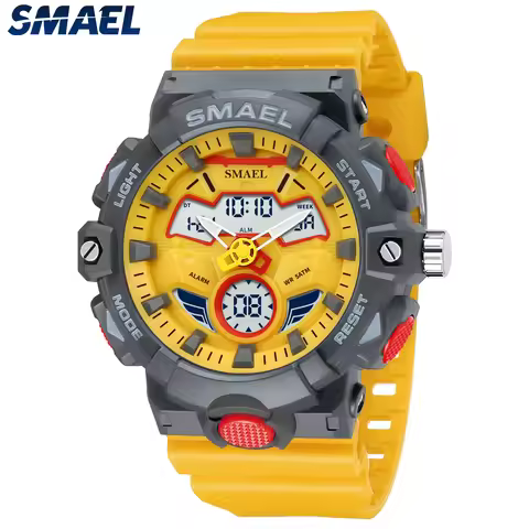SMAEL Sports Night Light Waterproof Men's Electronic Watch 8085 Cool Dual Display Multi functional O