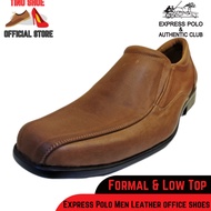 Express Polo Men Leather Formal Office Low Top Slip-On shoes (90531)
