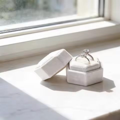 1pc-Jewelry Box Flannel Ring Box Ring Packaging Box Jewelry Box