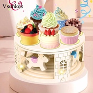 Vsenkes Dessert Turntable Revolving Carousel Cupcake Holder Display Holder Reusable