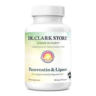 [USA]_Dr Clark Store Dr. Clark Pancreatin and Lipase Enzyme Supplement, 500mg, 100 capsules