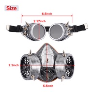 NEW Halloween Steampunk Rivet Gas Mask Respirator with Goggles Punk Gothic for Halloween Party Cospl