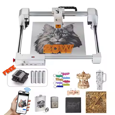 20W Laser Engraver Machine 300x300mm Diode Laser Cutter Air Assist for Wood Metal Acrylic Small Busi