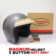 MAGNUM 5 BUTTON HELMET (MATT GREY)