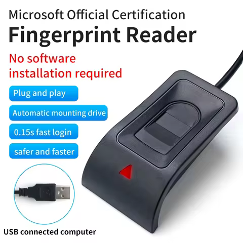 Biometric Fingerprint USB Reader for Windows 10/11 - Secure Login with Hello Biometrics