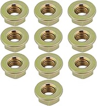 SG Store Pack of 100 M8 x 1.25 Thread Metric 8 Class HT Yellow Galvanised Flange Nuts DIN6923 Unserr