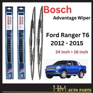 Ford Ranger T6 2012 - 2015 24" Inch + 16" Inch BA2416 Genuine Bosch Advantage Front Wiper Blade Set 