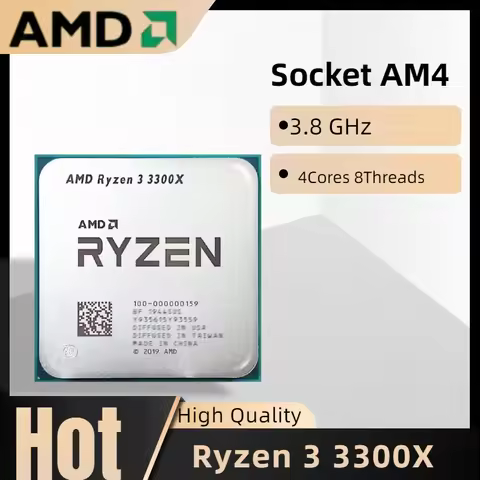AMD Processor Ryzen 3 3300X R3 3300X 3.8 GHz Quad-Core Eight-Thread 65W CPU L3=16M 100-000000159 Soc