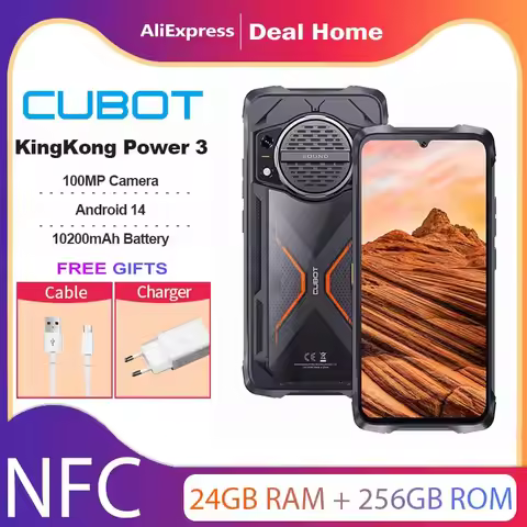 Cubot KingKong Power 3,24 Гб+256 Гб,4G Rugged,10200 мАч,120Hz Screen,100MP Camera,NFC,Android 14,33W
