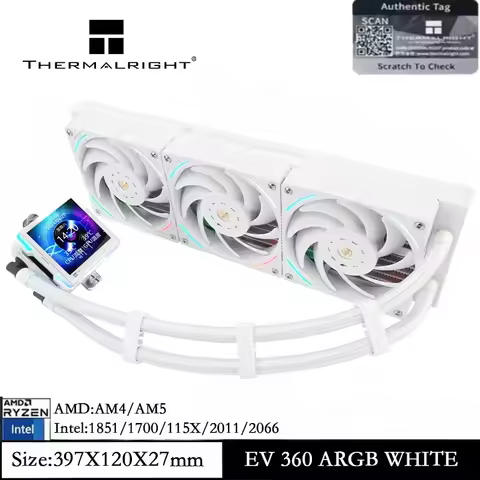 Thermalright Elite Vision 360 ARGB WHITE CPU Water Cooler with 2.73in Removable CPU Cooler for AM5 A