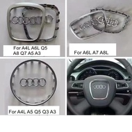 1PC Audi A3 A4 B8 8P B9 8V A5 A6 C7 A7 Q3 Q5 Q7 Automobile Steering Wheel Logo Bright Frame Strip El