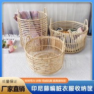 bakul laundry rotan bakul laundry Indonesia Rattan Basket Storage Basket Household Dirty Clothes Bas