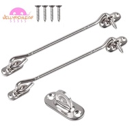 2 Pcs Stainless Steel Cabin Hook and Eye Latch (8 Inch) with Screws - Heavy Duty Door Gate Latch for