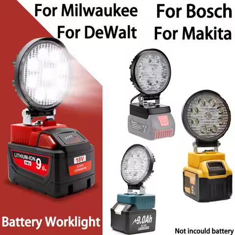 For Makita BL1830 18V Battery Work Light LED Flashlight For Dewalt DCB200 Battery Tool Lamp Flood Li