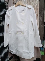 女童裝 全新zara白色棉質風衣大衣外套9-10歲