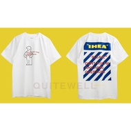 QUITEWELL Short Sleeve T-Shirt 78-2 IHEA x OW WHITE Shirt Men's Oversize Screen Stripe White Vintage