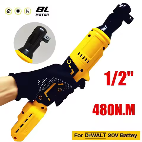 Brushless Ratchet Wrench 1/2'' Electric Impact Driver 480N.M Cordless Screw Nut Repair Tools for DeW