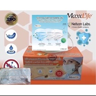 Maxxlife หน้ากากทางการแพทย์ หน้ากากอนามัย3ชั้น สีฟ้า กล่องละ 50 ชิ้น ป้องกันฝุ่น PM 2.5