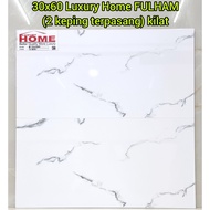 Keramik 30x60 putih awan Luxury Home Fulham 36361 Kualitas 1 (kilat)