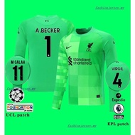 2022 2023 Newest 【fans】2021-22 Liverpool goalkeeper jersey A.BECKER Long sleeve green S-2XL football jersey   2021-22 เสื้อผู้รักษาประตูลิเวอร์พูลแขนยาวสีเขียว S-2XL เสื้อฟุตบอล