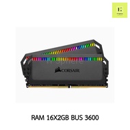 แรม Dominator 32GB Bus 3600 DDR4 สีดำ (RAM CORSAIR DOMINATOR PLATINUM RGB 32GB (2 x 16GB) DDR4 3600MHz C18)