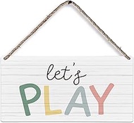 huester Play Sign Wood Plaque Sign, Playroom Wall Decor, Kids Playroom Decor, Playroom Sign, Play Ro
