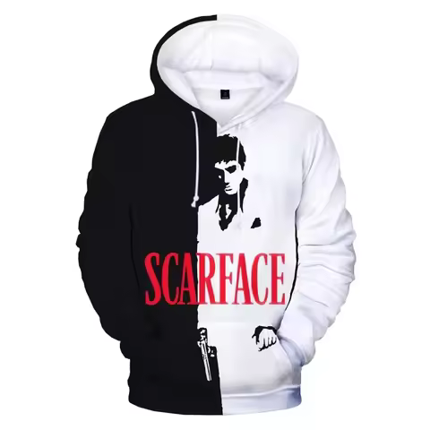 Men Hoodies Movie Scarface 3d Print Hoodie Men Women Fashion Long Sleeve Graphic Hoodie Sweatshirt O