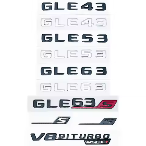 Mercedes-AMG GLE W166/W167 Emblem - V8 Biturbo 4MATIC+ Badge - Fit GLE43/GLE53/GLE63/GLE63S - Side/T
