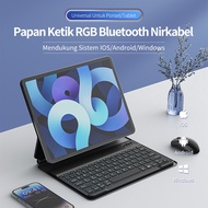 KIVEE Keyboard Wireless Bluetooth Portabel Tipis Lampu Latar RGB Mini Keyboard Tablet for Android/IO