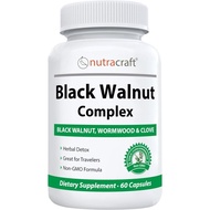 Nutracraft Black Walnut Detox Cleanse Supplement | Black Walnut, Wormwood, Clove, PAU D'Arco, Pumpki