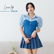 [DEAROLIN] Leica Top | Women's Knit Top Korean Top Women's Knit Shirt Short Sleeve Short Sleeve