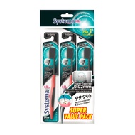 SYSTEMA Toothbrush Silver Charcoal 3s