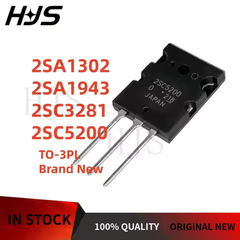 5Pieces TO-3PL 2SA1302 2SA1943 2SC3281 2SC5200 A1302 A1943 C3281 C5200 Silicon power transistor NEW