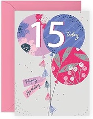 CENTRAL 23 15th Birthday Card For Boys Girls - Happy Birthday Card - Fifteen Year Old Birthday Ballo